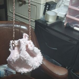 Chic Pink Faux Fur Mini Bag